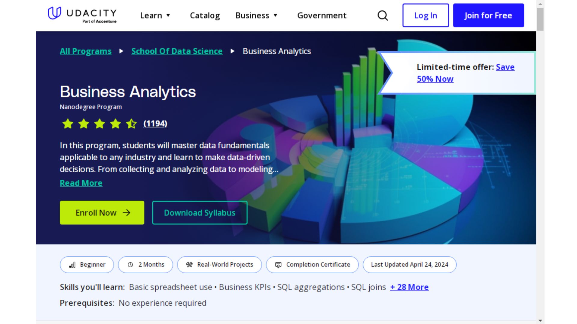 Udacity Business Analytics Nanodegree Course